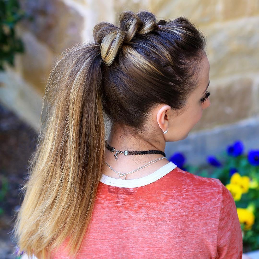 Mohawk Braid With A Long Ponytail
