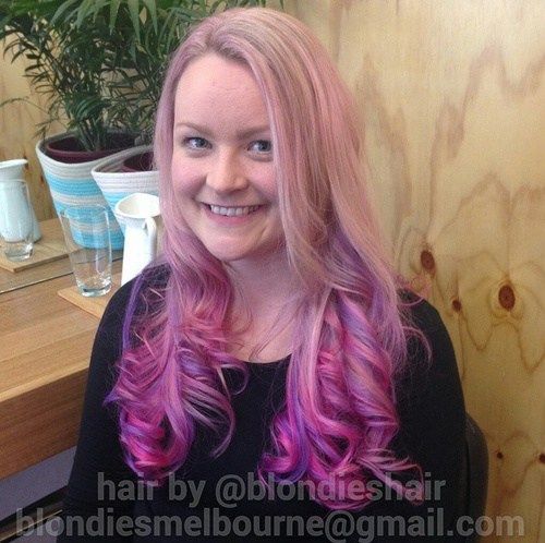 rosa and lavender ombre for blondes