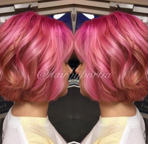 kort pink ombre hair