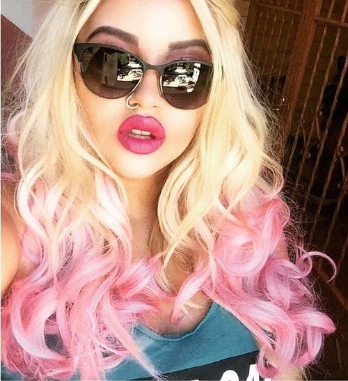 rosa dip dye for long blonde hair