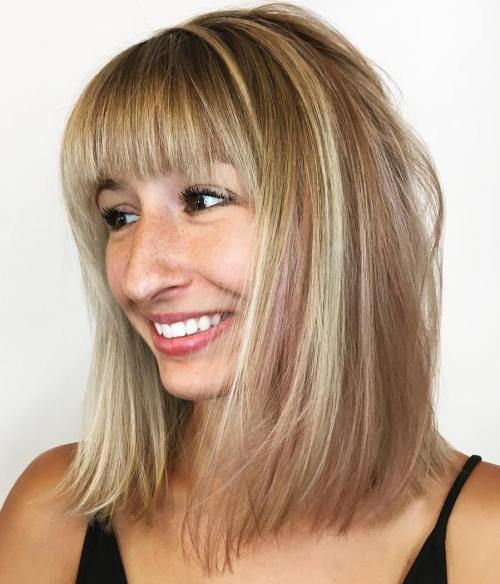 One-Length Bob With Bangs For Fine Hair