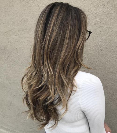Lung Layers With Dirty Blonde Balayage