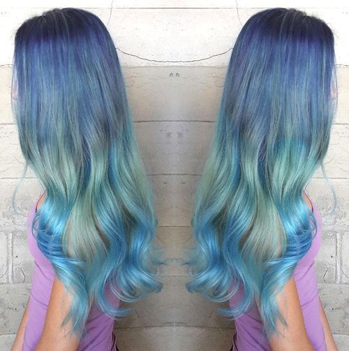 lila to blue ombre hair