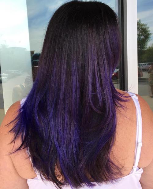 Blå And Purple Balayage For Brunettes