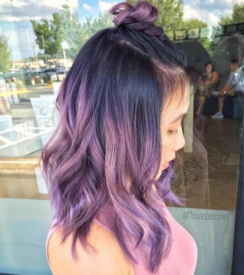 Pastell Purple Hair With Black Roots
