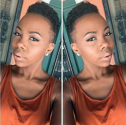 Femei extra short natural hairstyle