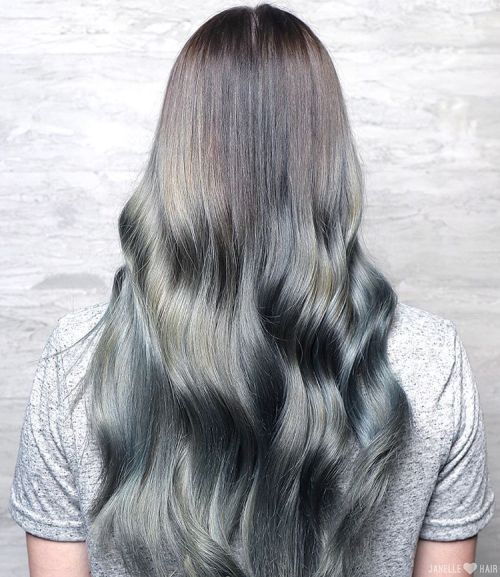 Lång Silver Hair
