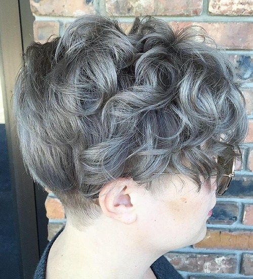 Kort Curly Silver Hairstyle