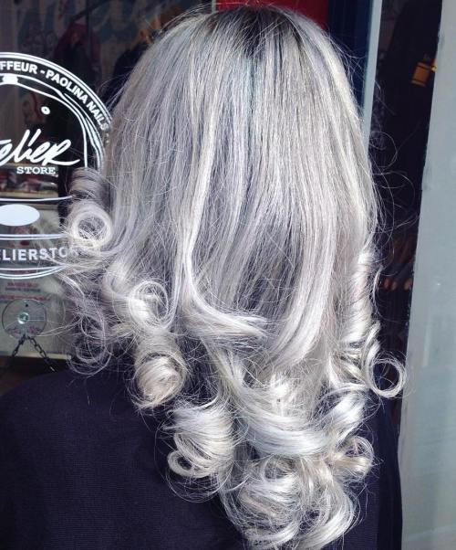 Silver Hair With Black Roots
