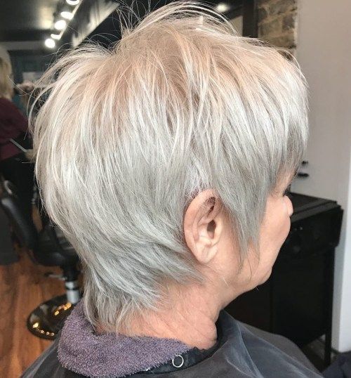 One-Color Silver Pixie with Choppy Layers