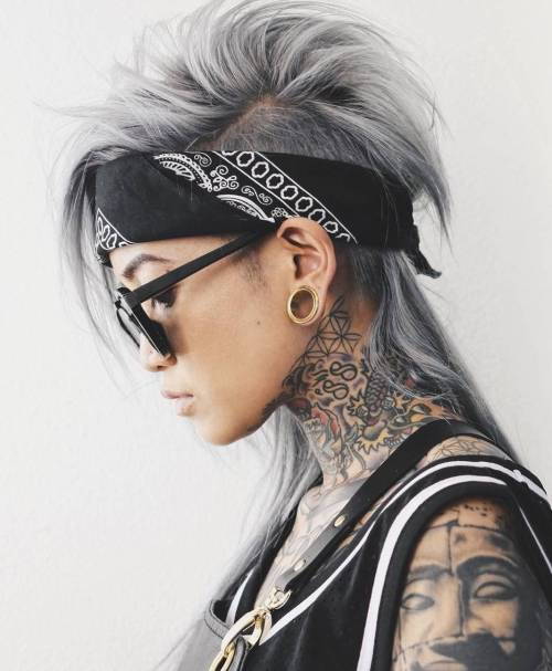dlho Gray Mohawk with Mullet