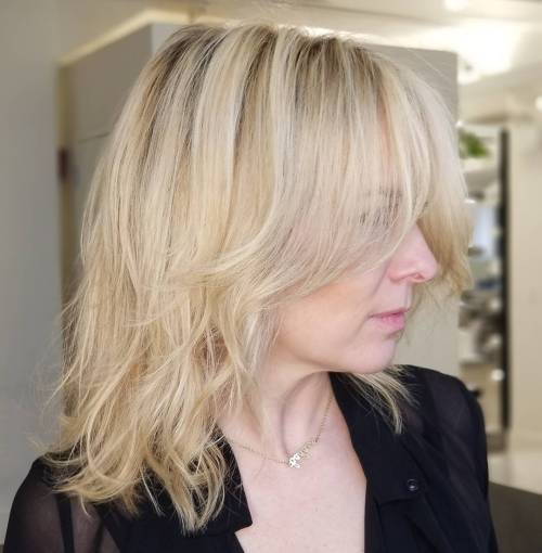 rozstrapatené Beige Blonde Hairstyle