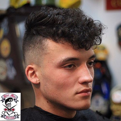 lung top short sides men's haircut for curly hair