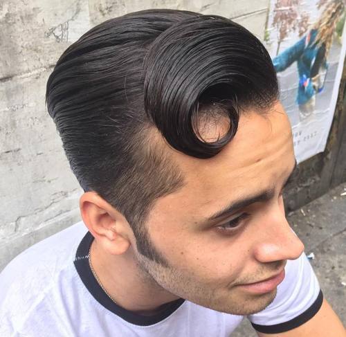 elegant hipster men's hairstyle with sideburns