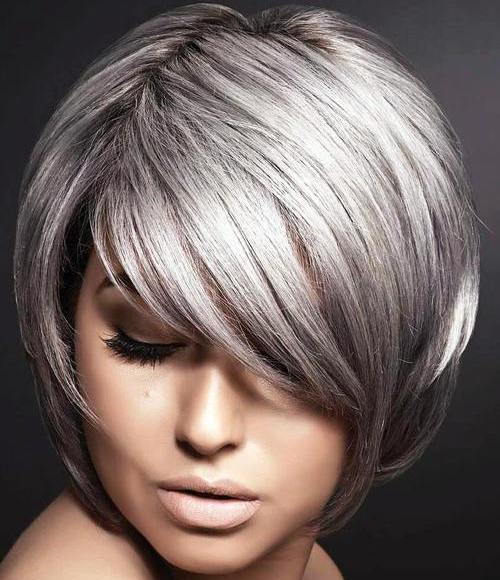 silver- bob hairstyle