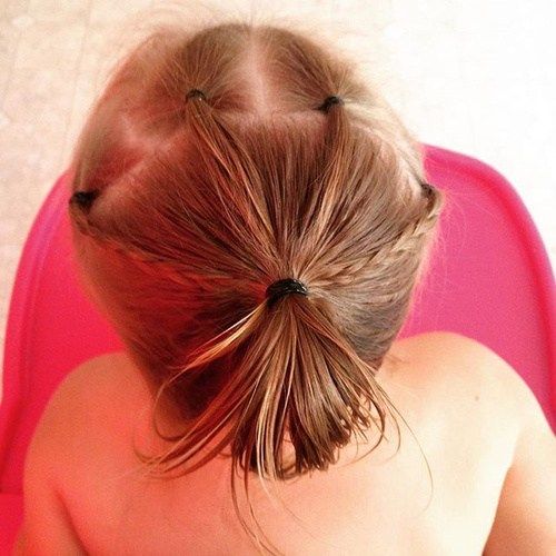 mic girls hairstyle with ponytails