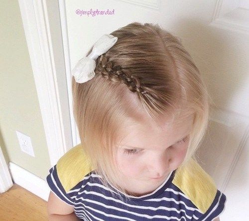 bebis girls bob hairstyle with braided bang