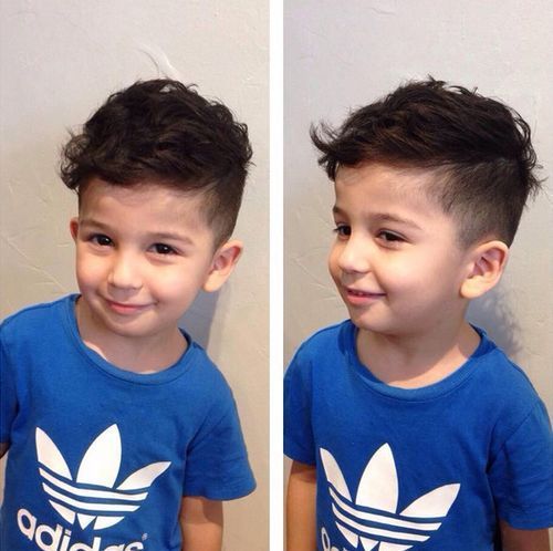 kort sides long top haircut for little boys