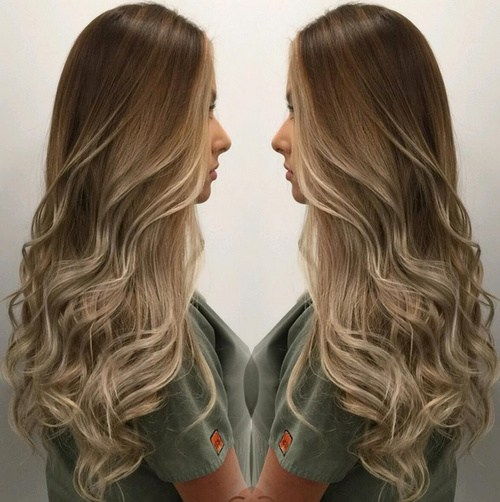 brun blonde ombre for long hair