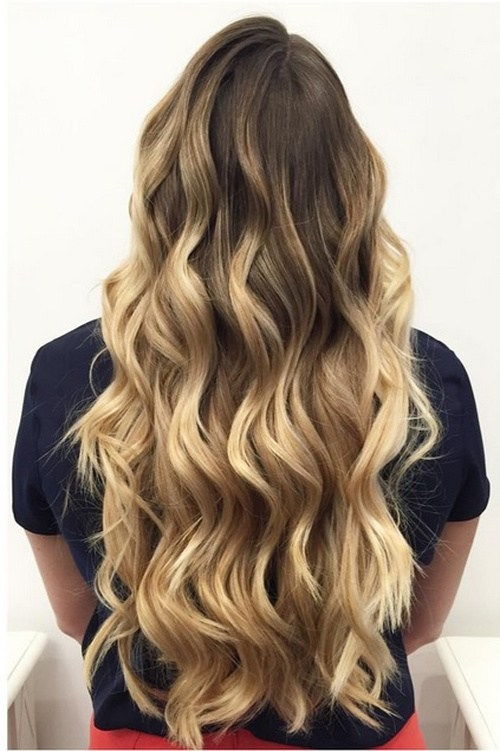 lång hair with brown to blonde ombre