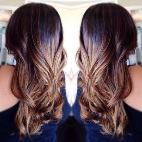 temno brown to caramel ombre