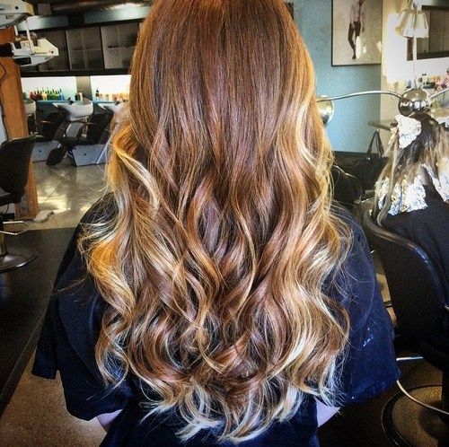 ljus brown hair with golden blonde ombre