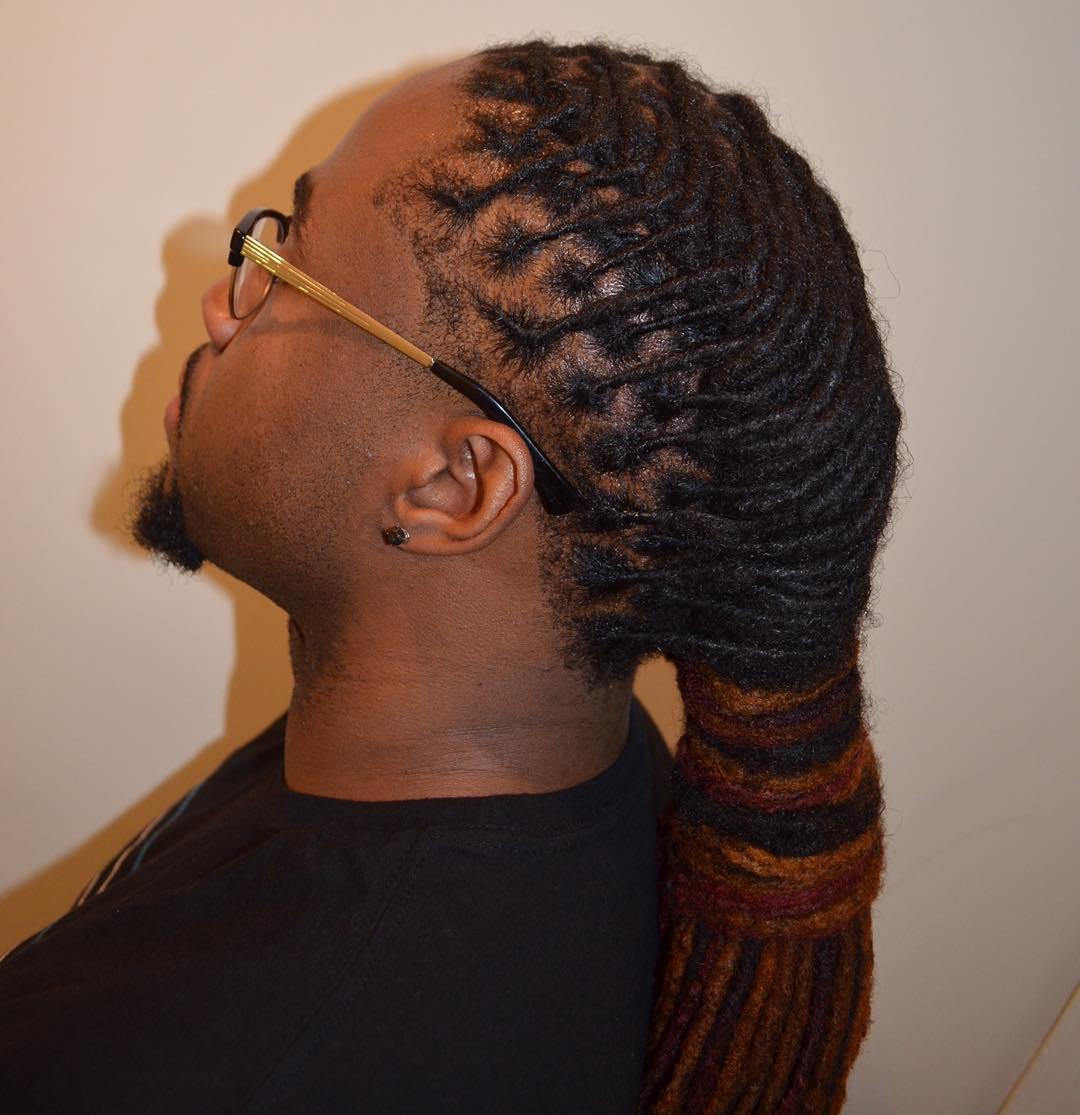 Wrapped Ponytail For Thin Dreadlocks
