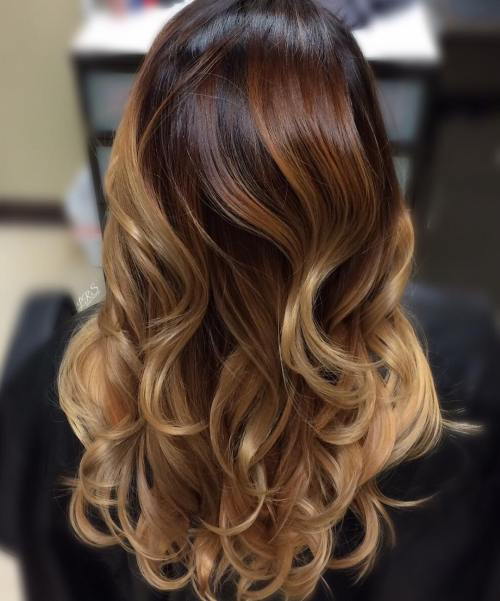 Blondă, Red And Brown Balayage Hair