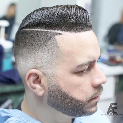 Stran Parted Hairstyle With Fade