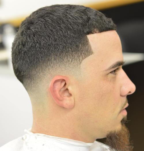 Caesar Cut With Low Fade