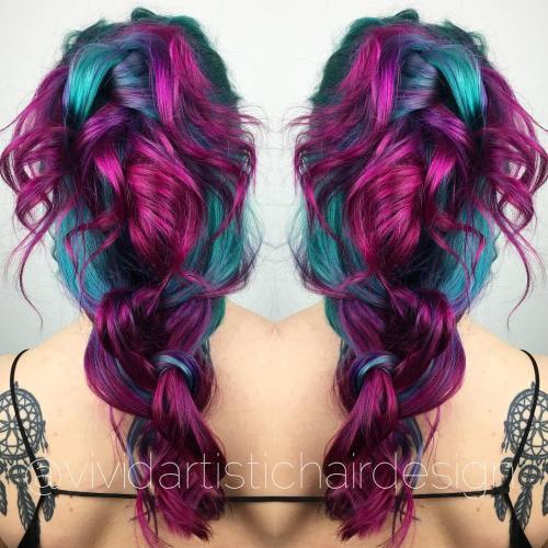 Magenta And Teal Hair Color