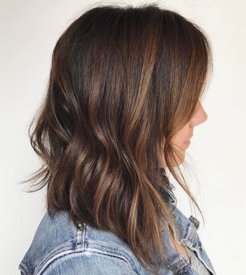Mörk Brown Long Bob with Copper Highlights