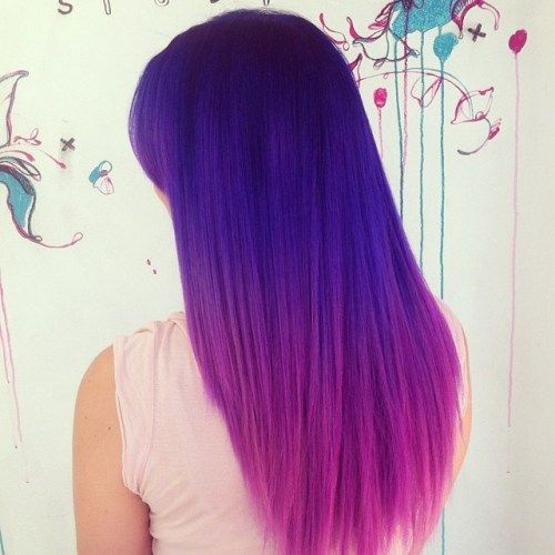 Lila To Pink Ombre Hair