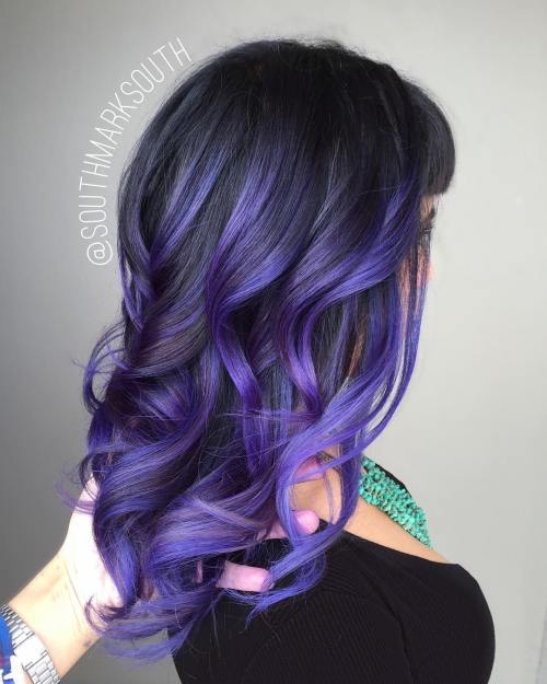 Pastell Purple Balayage For Black Hair