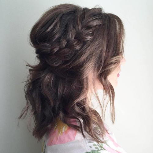 Messy Half Updo With A Braid