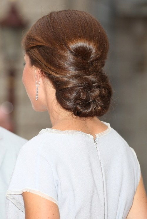 kate Middleton updo with a dutch braid