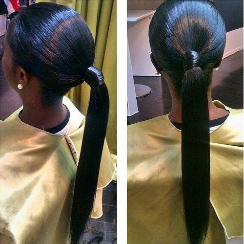 neted low ponytail