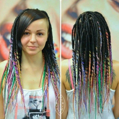 pastell dreadlocs with bangs