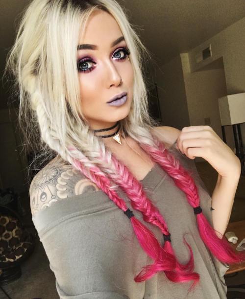 Blondinka Hair With Pink Dip Dye