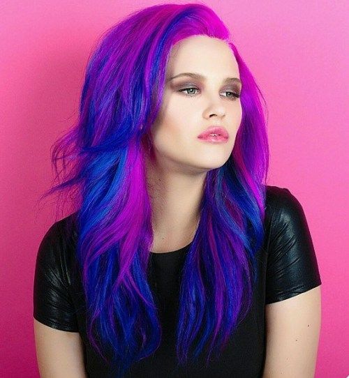 Bright Pink And Blue Hair
