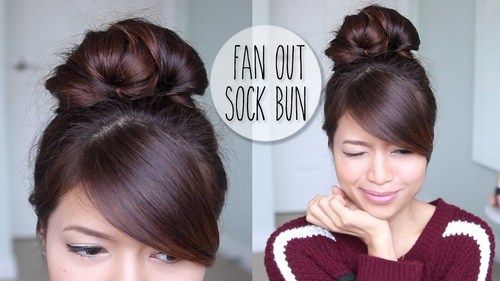 ocazional sock bun updo for long hair