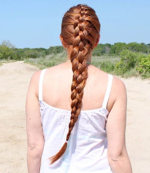 4-strand French braid for long hair
