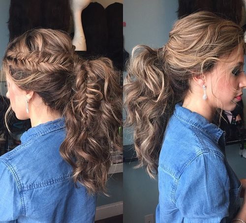 коврџава messy ponytail with a fishtail