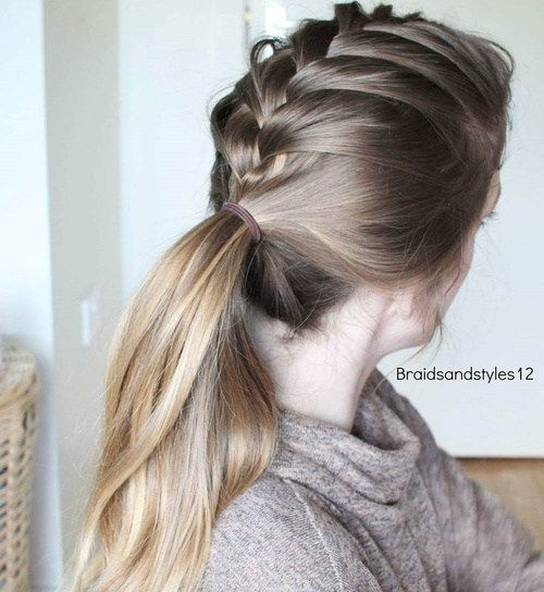 Braid Into Low Pony Casual Hairstyle