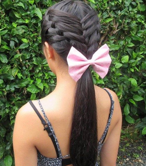 Triple Braid Updo With A Low Ponytail