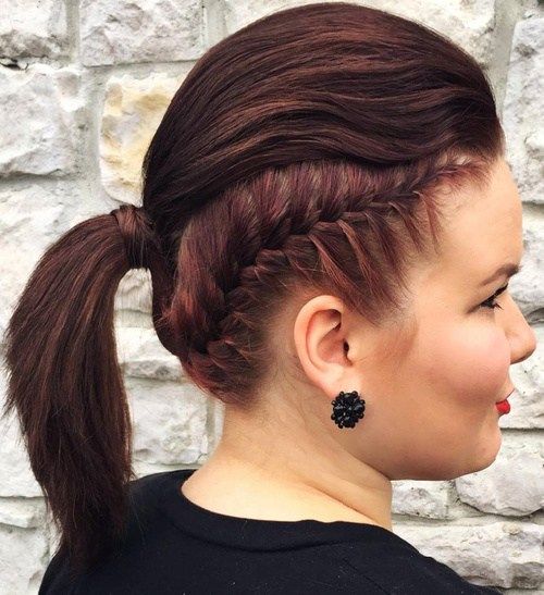 Mohawk Inspired Ponytail With Braid