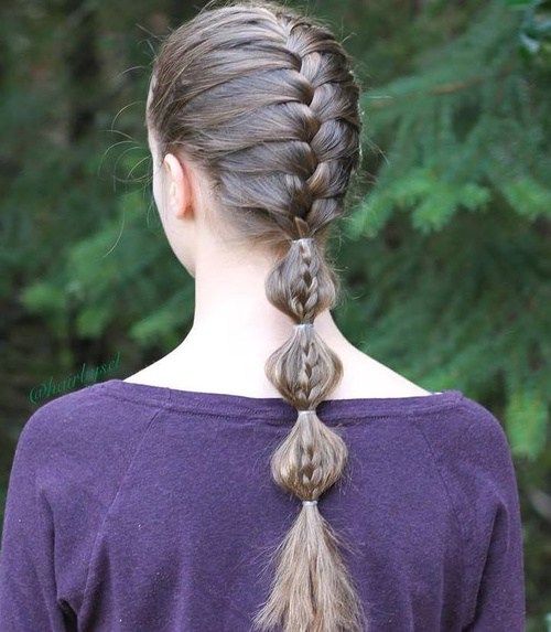 Француски Braid And Bubble Ponytail