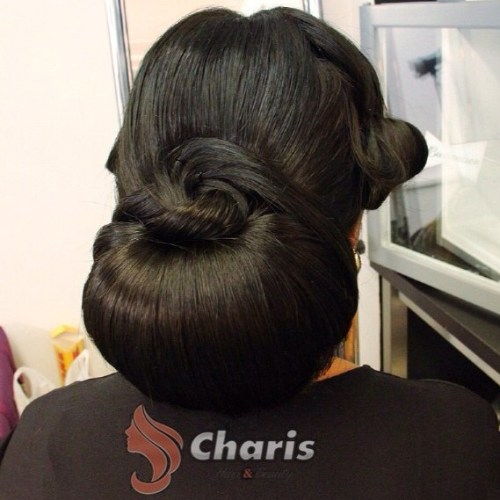 Formal Chignon For Long Thick Hair