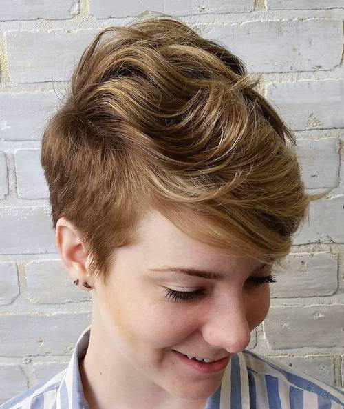 femei's long top short sides women's haircut