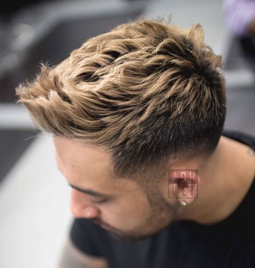 Spiky Blonde Taper Cut